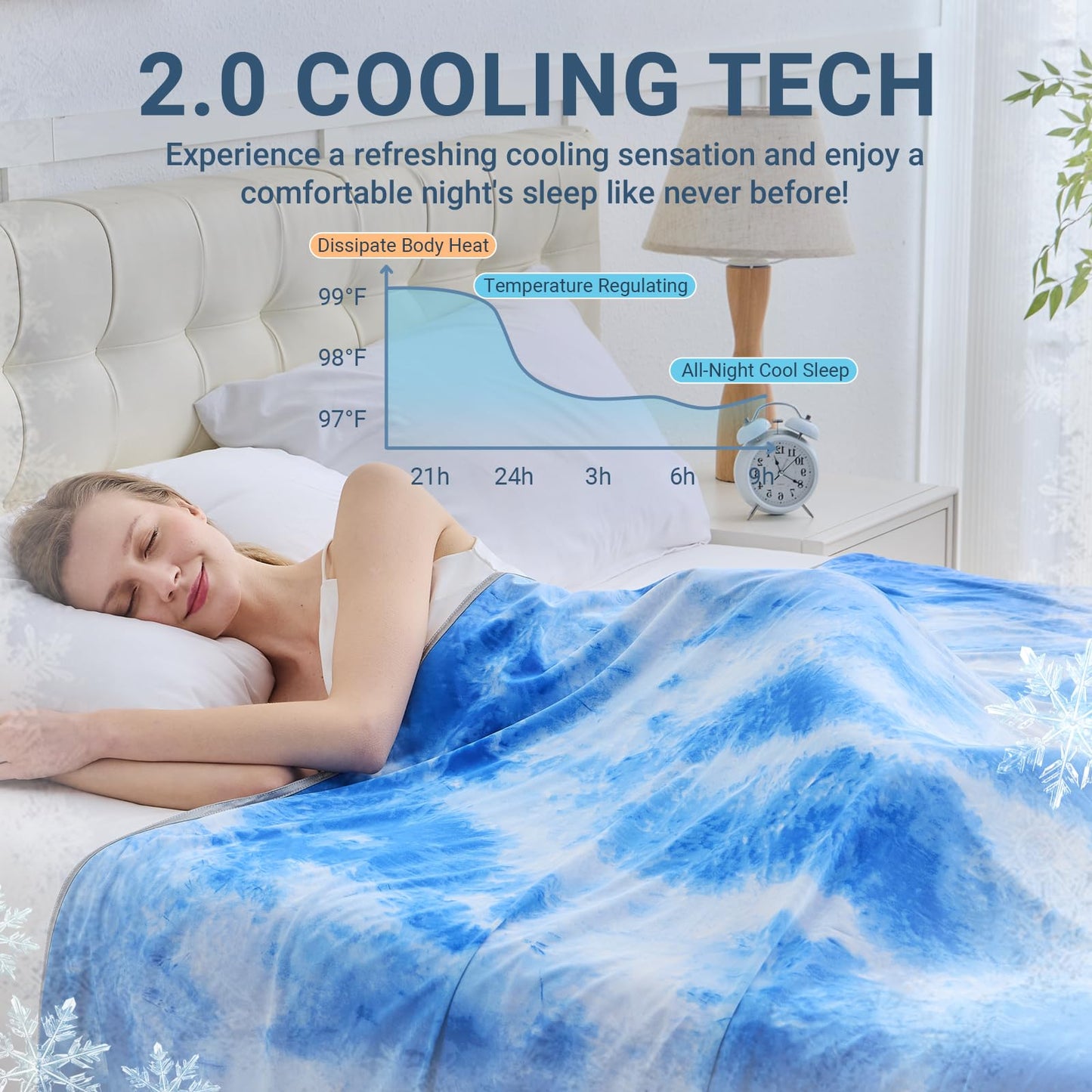 Cooling Blanket for Hot Sleepers Queen Size 90"x90", Summer Ice Cold Blanket Absorbs Heat to Keep Body Cool for Night Sweats, Lightweight Breathable Cold Blankets for Sleeping Bed & Sofa