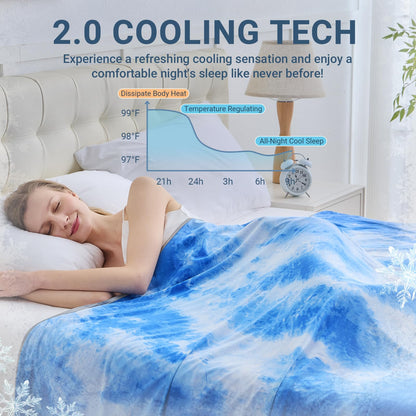 Cooling Blanket for Hot Sleepers Queen Size 90"x90", Summer Ice Cold Blanket Absorbs Heat to Keep Body Cool for Night Sweats, Lightweight Breathable Cold Blankets for Sleeping Bed & Sofa