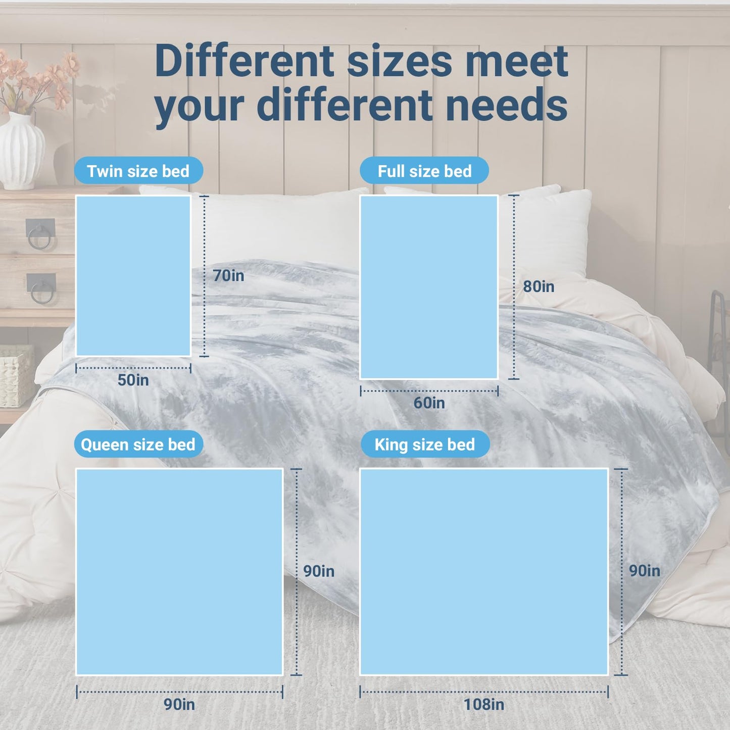 Cooling Blanket for Hot Sleepers Queen Size 90"x90", Summer Ice Cold Blanket Absorbs Heat to Keep Body Cool for Night Sweats, Lightweight Breathable Cold Blankets for Sleeping Bed & Sofa
