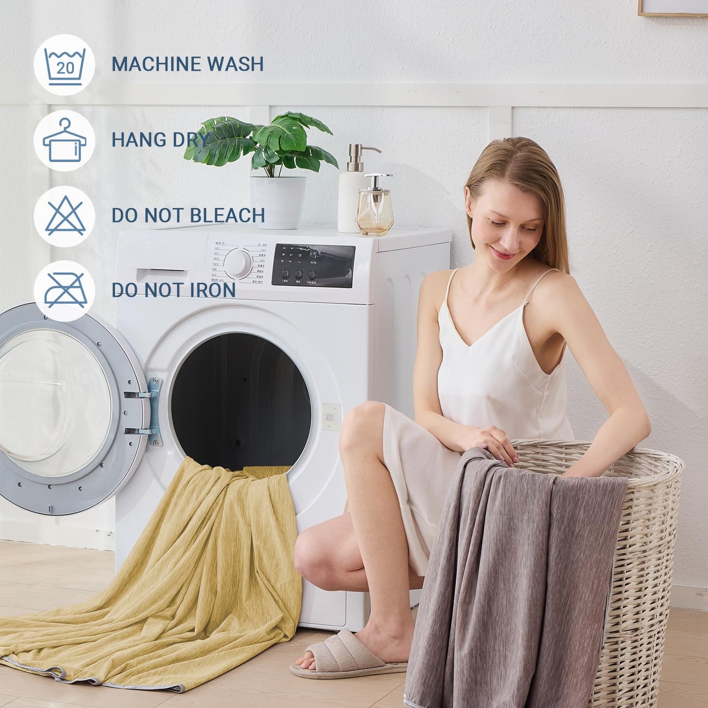 Cooling Blanket for Hot Sleepers Queen Size 90"x90", Summer Ice Cold Blanket Absorbs Heat to Keep Body Cool for Night Sweats, Lightweight Breathable Cold Blankets for Sleeping Bed & Sofa