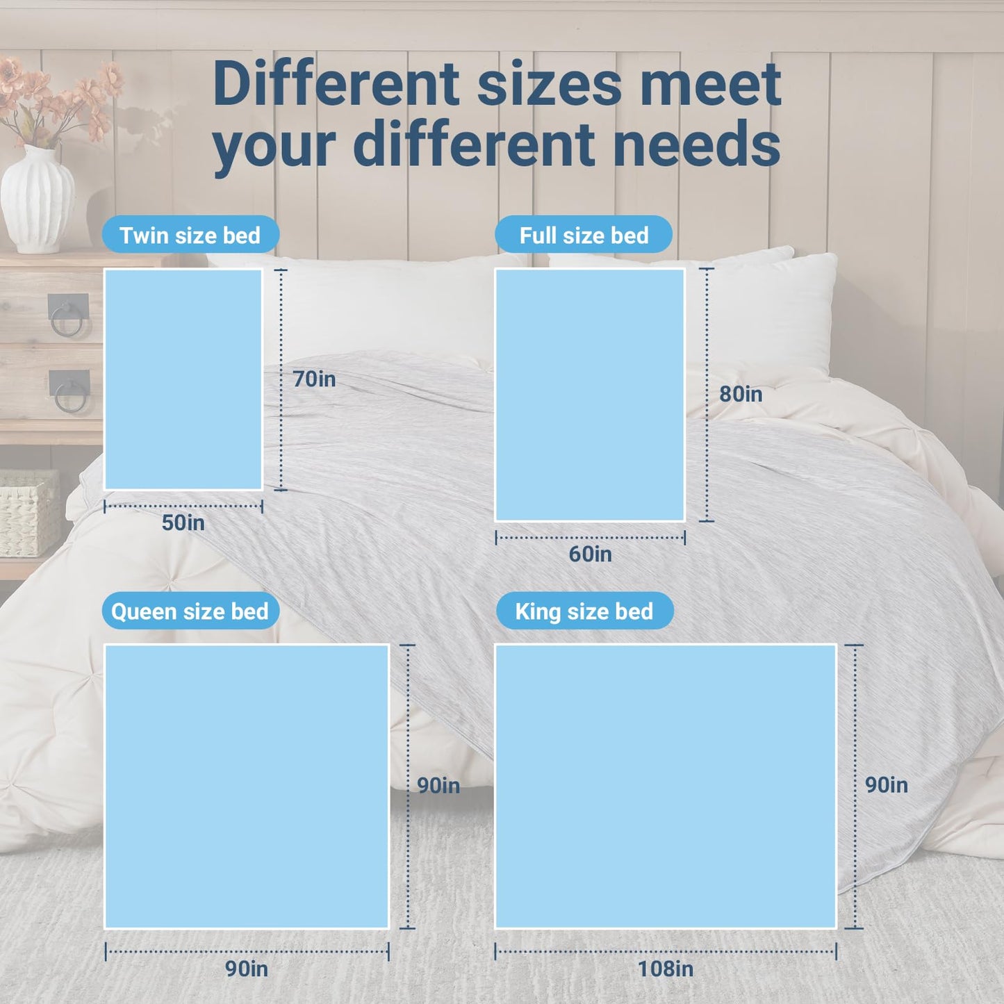 Cooling Blanket for Hot Sleepers Queen Size 90"x90", Summer Ice Cold Blanket Absorbs Heat to Keep Body Cool for Night Sweats, Lightweight Breathable Cold Blankets for Sleeping Bed & Sofa