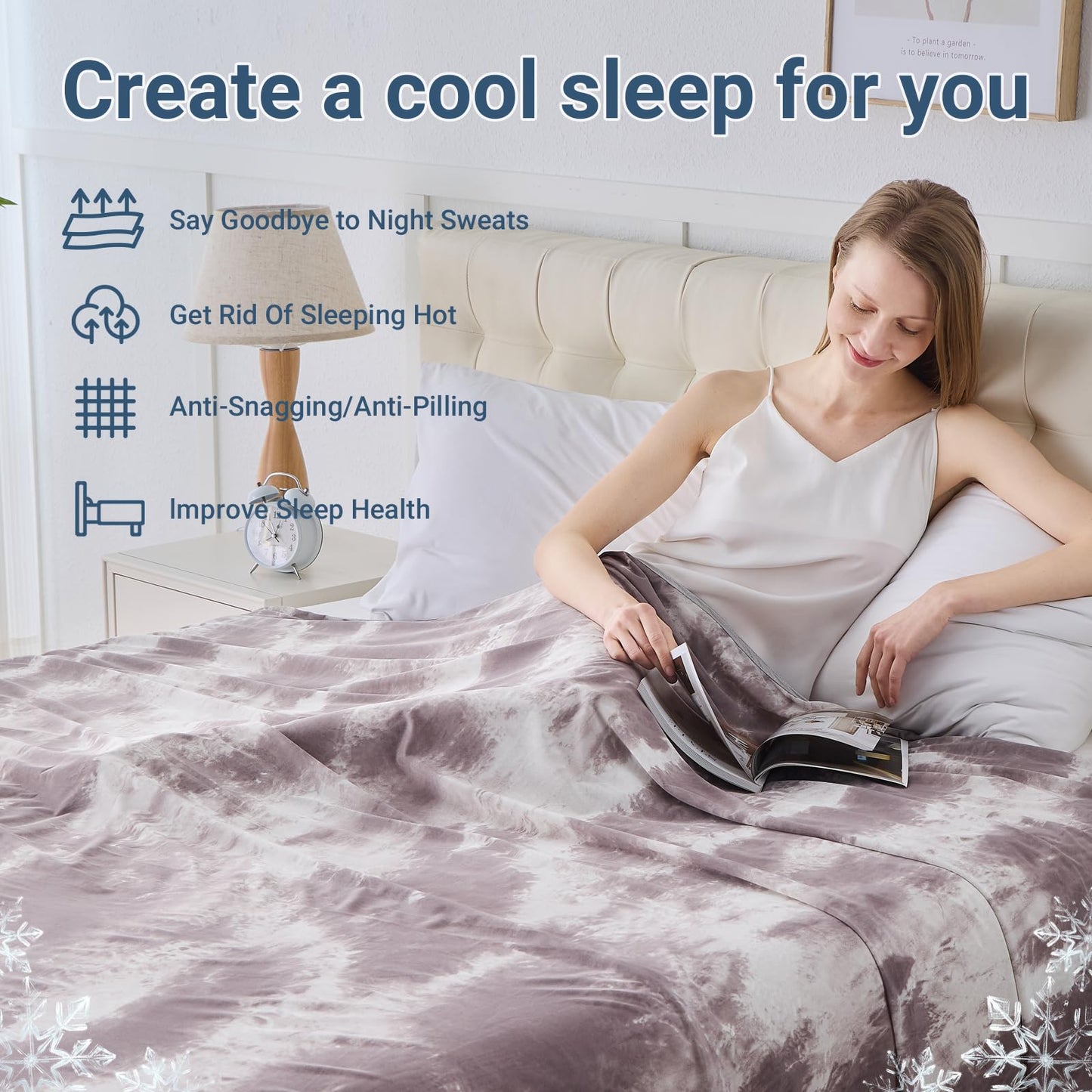 Cooling Blanket for Hot Sleepers Queen Size 90"x90", Summer Ice Cold Blanket Absorbs Heat to Keep Body Cool for Night Sweats, Lightweight Breathable Cold Blankets for Sleeping Bed & Sofa