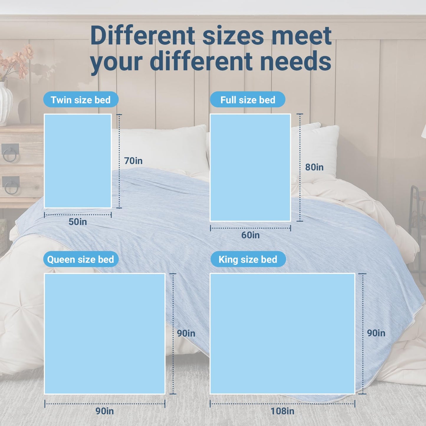 Cooling Blanket for Hot Sleepers Queen Size 90"x90", Summer Ice Cold Blanket Absorbs Heat to Keep Body Cool for Night Sweats, Lightweight Breathable Cold Blankets for Sleeping Bed & Sofa