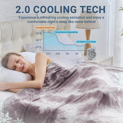 Cooling Blanket for Hot Sleepers Queen Size 90"x90", Summer Ice Cold Blanket Absorbs Heat to Keep Body Cool for Night Sweats, Lightweight Breathable Cold Blankets for Sleeping Bed & Sofa