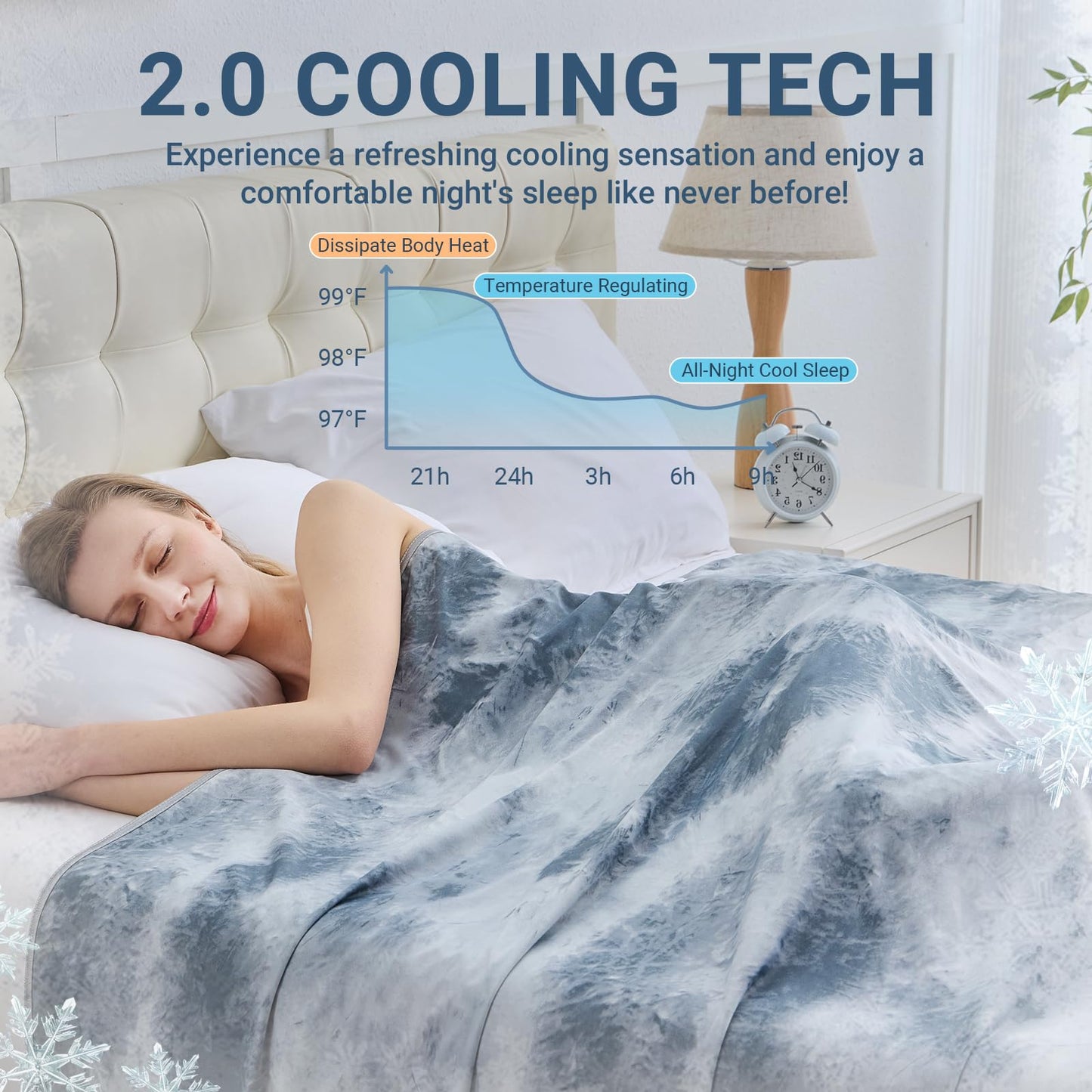 Cooling Blanket for Hot Sleepers Queen Size 90"x90", Summer Ice Cold Blanket Absorbs Heat to Keep Body Cool for Night Sweats, Lightweight Breathable Cold Blankets for Sleeping Bed & Sofa