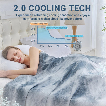 Cooling Blanket for Hot Sleepers Queen Size 90"x90", Summer Ice Cold Blanket Absorbs Heat to Keep Body Cool for Night Sweats, Lightweight Breathable Cold Blankets for Sleeping Bed & Sofa