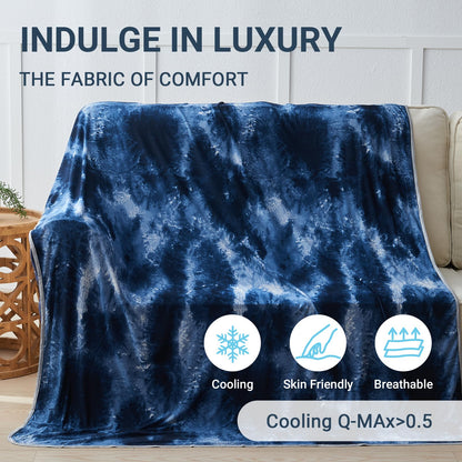 Cooling Blanket for Hot Sleepers Queen Size 90"x90", Summer Ice Cold Blanket Absorbs Heat to Keep Body Cool for Night Sweats, Lightweight Breathable Cold Blankets for Sleeping Bed & Sofa