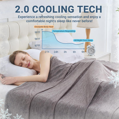Cooling Blanket for Hot Sleepers Queen Size 90"x90", Summer Ice Cold Blanket Absorbs Heat to Keep Body Cool for Night Sweats, Lightweight Breathable Cold Blankets for Sleeping Bed & Sofa
