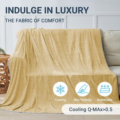 Cooling Blanket for Hot Sleepers Queen Size 90"x90", Summer Ice Cold Blanket Absorbs Heat to Keep Body Cool for Night Sweats, Lightweight Breathable Cold Blankets for Sleeping Bed & Sofa