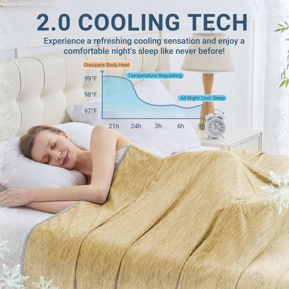 Cooling Blanket for Hot Sleepers Queen Size 90"x90", Summer Ice Cold Blanket Absorbs Heat to Keep Body Cool for Night Sweats, Lightweight Breathable Cold Blankets for Sleeping Bed & Sofa