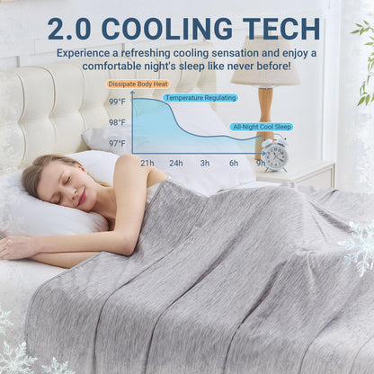 Cooling Blanket for Hot Sleepers Queen Size 90"x90", Summer Ice Cold Blanket Absorbs Heat to Keep Body Cool for Night Sweats, Lightweight Breathable Cold Blankets for Sleeping Bed & Sofa