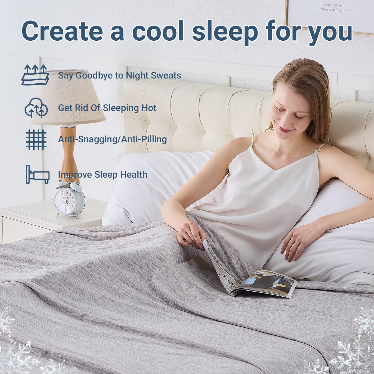 Cooling Blanket for Hot Sleepers Queen Size 90"x90", Summer Ice Cold Blanket Absorbs Heat to Keep Body Cool for Night Sweats, Lightweight Breathable Cold Blankets for Sleeping Bed & Sofa