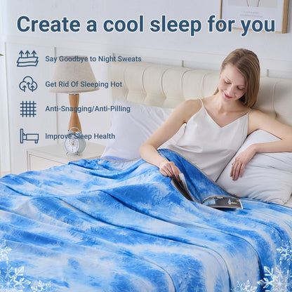 Cooling Blanket for Hot Sleepers Queen Size 90"x90", Summer Ice Cold Blanket Absorbs Heat to Keep Body Cool for Night Sweats, Lightweight Breathable Cold Blankets for Sleeping Bed & Sofa