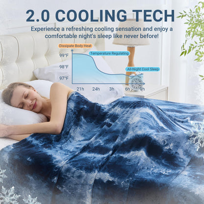Cooling Blanket for Hot Sleepers Queen Size 90"x90", Summer Ice Cold Blanket Absorbs Heat to Keep Body Cool for Night Sweats, Lightweight Breathable Cold Blankets for Sleeping Bed & Sofa