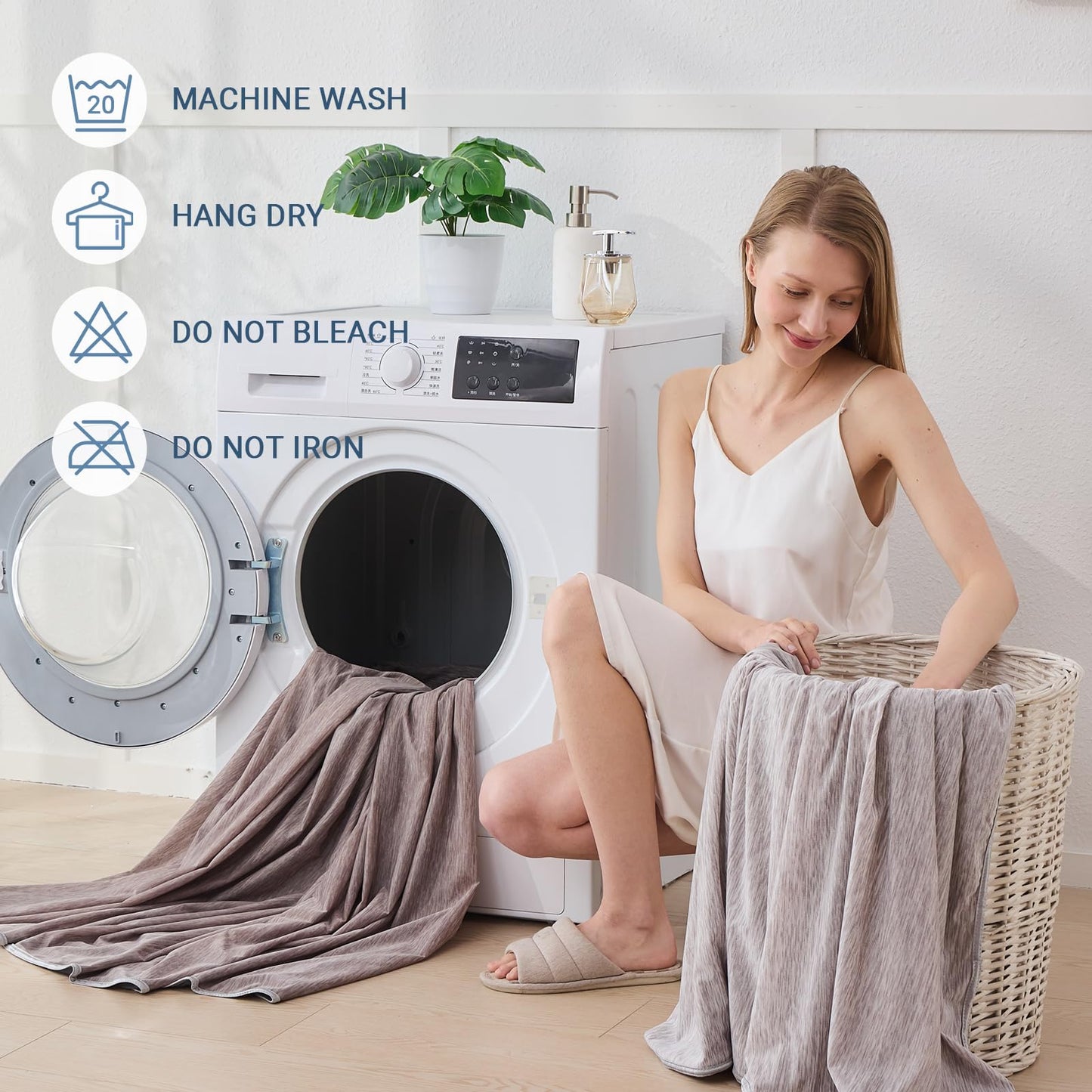 Cooling Blanket for Hot Sleepers Queen Size 90"x90", Summer Ice Cold Blanket Absorbs Heat to Keep Body Cool for Night Sweats, Lightweight Breathable Cold Blankets for Sleeping Bed & Sofa
