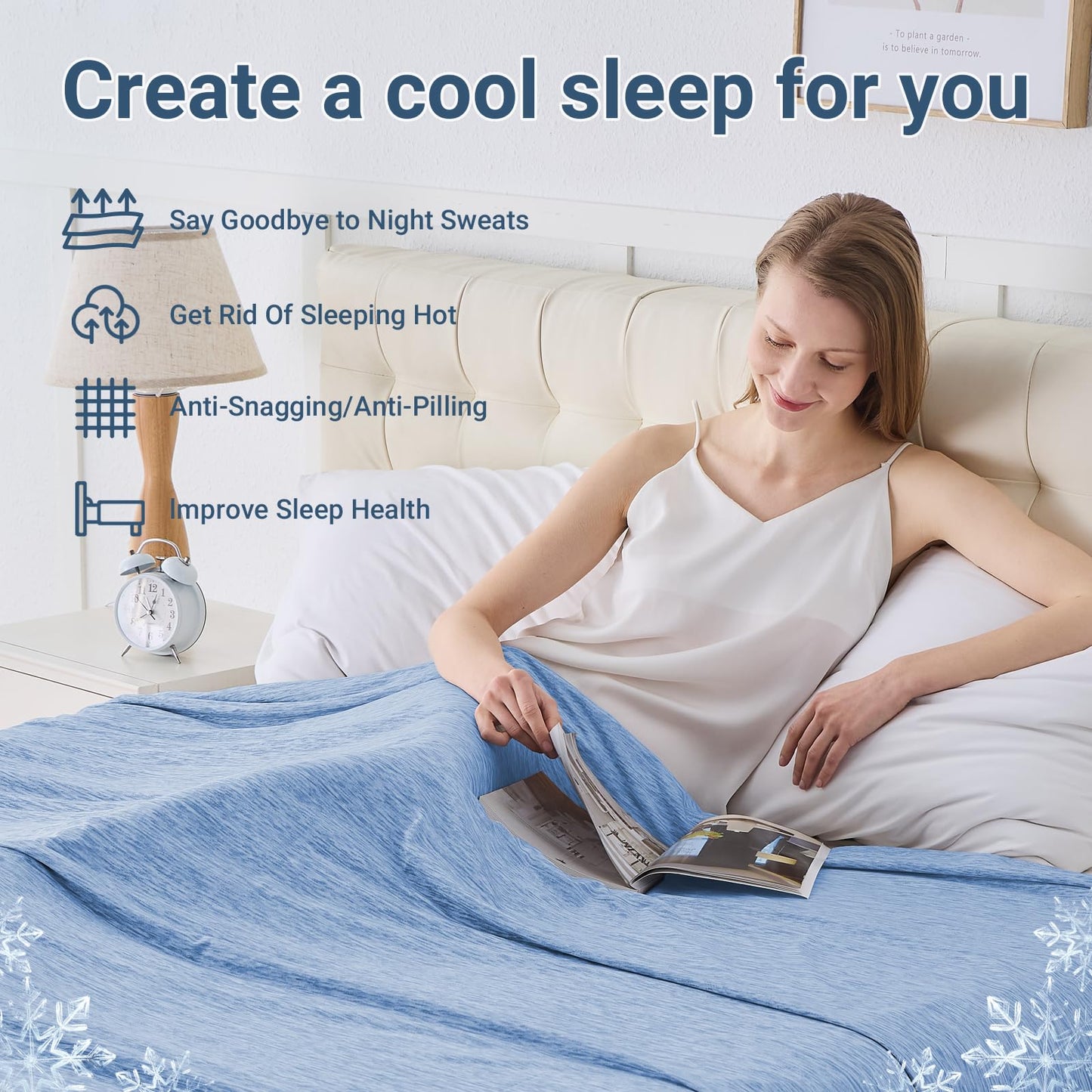 Cooling Blanket for Hot Sleepers Queen Size 90"x90", Summer Ice Cold Blanket Absorbs Heat to Keep Body Cool for Night Sweats, Lightweight Breathable Cold Blankets for Sleeping Bed & Sofa