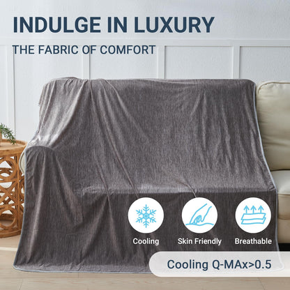 Cooling Blanket for Hot Sleepers Queen Size 90"x90", Summer Ice Cold Blanket Absorbs Heat to Keep Body Cool for Night Sweats, Lightweight Breathable Cold Blankets for Sleeping Bed & Sofa