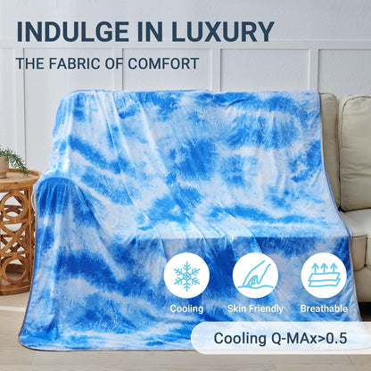 Cooling Blanket for Hot Sleepers Queen Size 90"x90", Summer Ice Cold Blanket Absorbs Heat to Keep Body Cool for Night Sweats, Lightweight Breathable Cold Blankets for Sleeping Bed & Sofa
