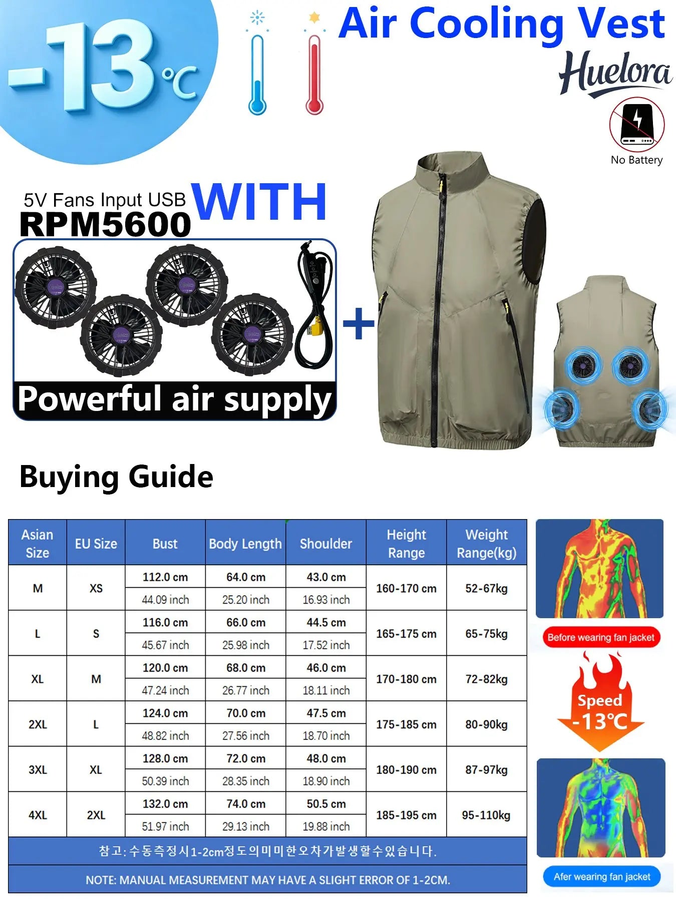 4FAN Solid Color Stand Collar Air Cooling Vest Men Dual Fans USB Summer Work Sleeveless Waistcoat Outdoor Fishing Cooling Jacket