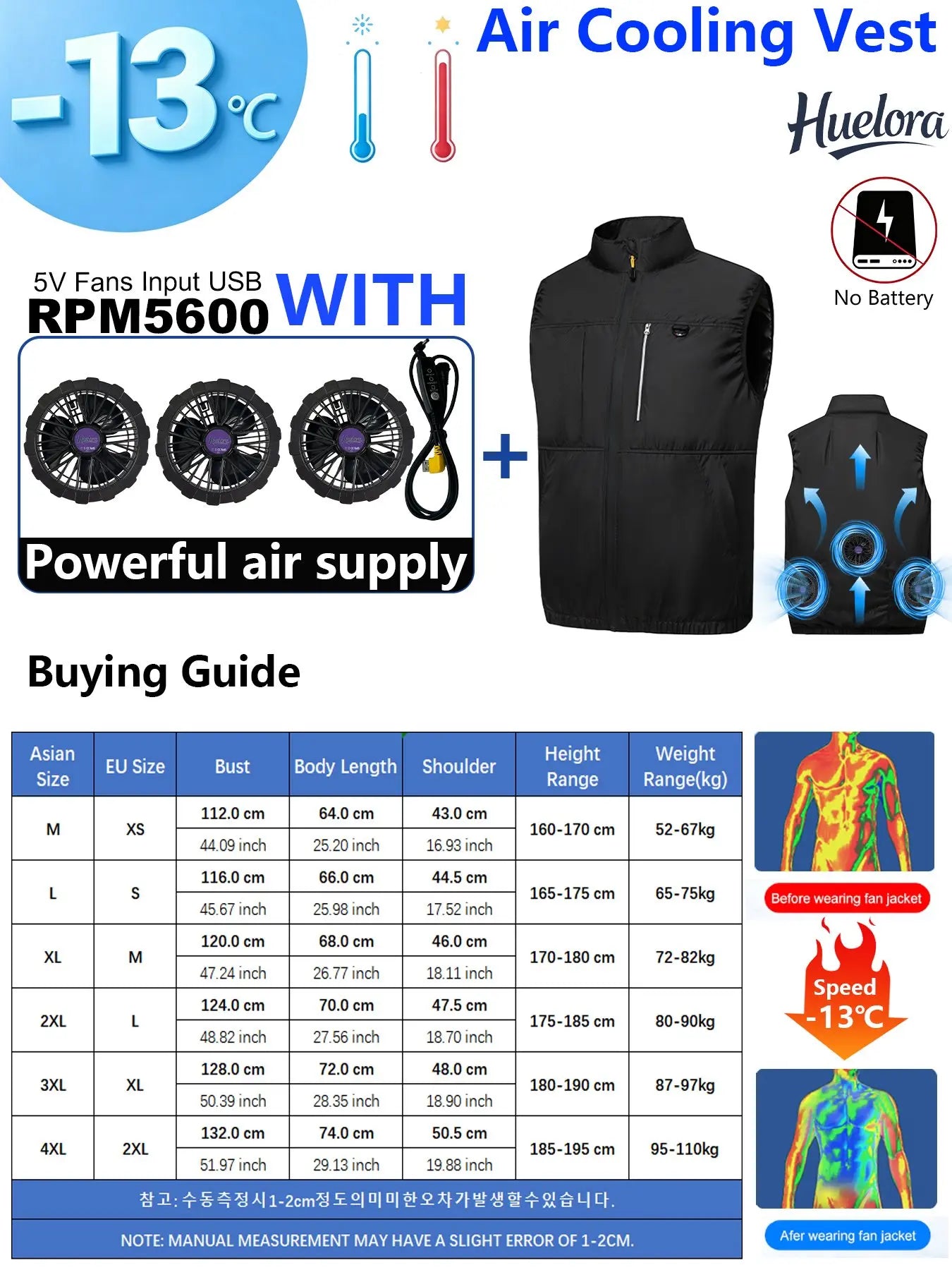 4FAN Solid Color Stand Collar Air Cooling Vest Men Dual Fans USB Summer Work Sleeveless Waistcoat Outdoor Fishing Cooling Jacket
