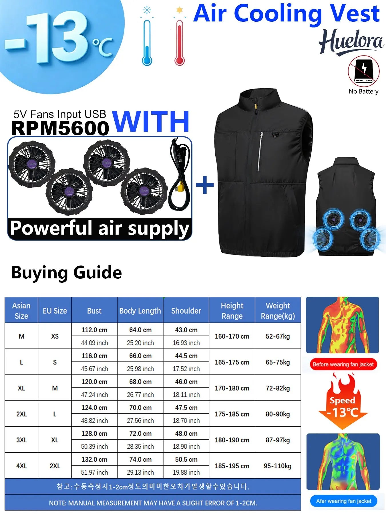 4FAN Solid Color Stand Collar Air Cooling Vest Men Dual Fans USB Summer Work Sleeveless Waistcoat Outdoor Fishing Cooling Jacket