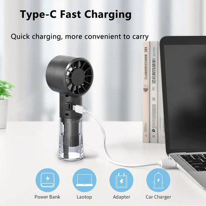 Portable Mini Humidifier Spray Fan Handheld Water Mist Fan Rechargeable Personal Hand Fan Small Water Spray Fan For Outdoor